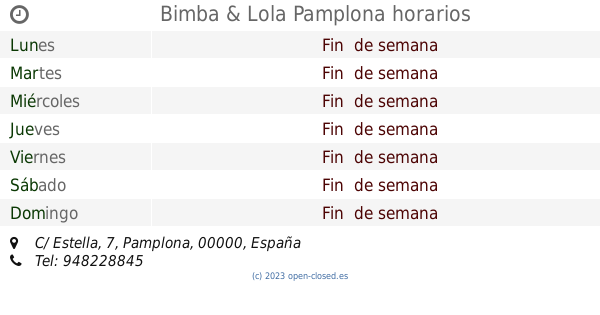 Bimba Lola Pamplona horario C Estella 7